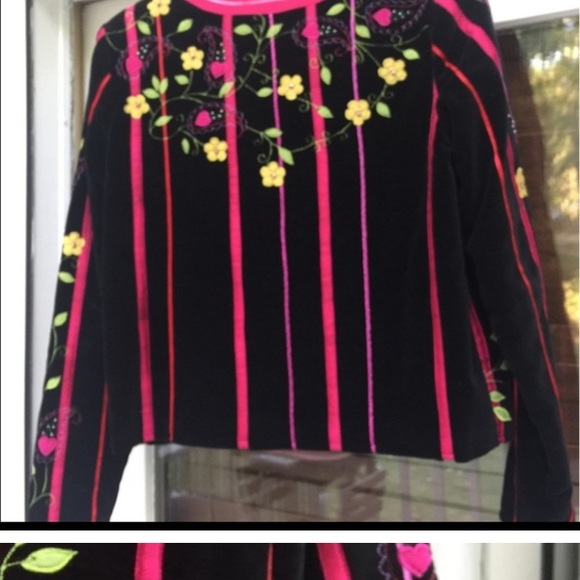 Sandy Starkman  cotton an silk floral jacket - Picture 2 of 4